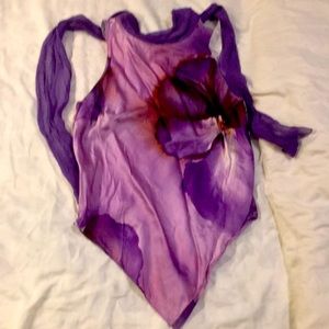 Silk shirt with scarf tie